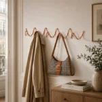 Porte-manteau Mural Métal Rose Design Vrille 5 Crochets