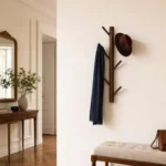 Porte-manteau Mural Bois Foncé Design Moderne