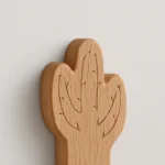 Patère Murale Cactus En Bois Naturel