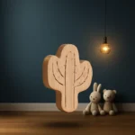 Patère Murale Cactus En Bois Naturel