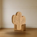 Patère Murale Cactus En Bois Naturel