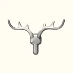 Patère Murale Cerf Argenté En Alliage De Zinc