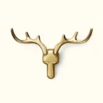 Patère Murale Cerf Doré En Alliage De Zinc