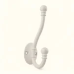 Patère Murale Crochet Ancien En Zinc Moulé, Blanche