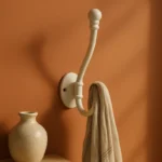 Patère Murale Crochet Ancien En Zinc Moulé, Blanche