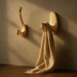 Patère Murale Cygne Doré Brillant En Aluminium, 1 Crochet