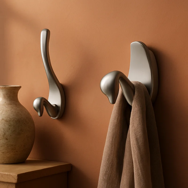 Patère Murale Cygne Gris Clair En Aluminium