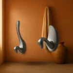 Patère Murale Cygne Gris En Métal