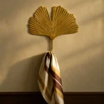 Patère Murale Feuille Dorée En Métal, Style Nordique 11,5 X 9 Cm