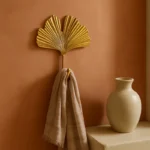 Patère Murale Feuille Dorée En Métal, Style Nordique 11,5 X 9 Cm