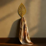 Patère Murale Feuille Ronde En Métal, 21x9 Cm