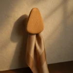 Patère Murale Ovale En Bois Clair 4,9x4,2x4 Cm