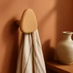 Patère Murale Ovale En Bois Clair 4,9x4,2x4 Cm