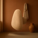 Patère Murale Ovale En Bois Clair 4,9x4,2x4 Cm
