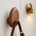 Patère Murale Ovale En Bois Foncé, Style Moderne