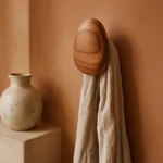 Patère Murale Ovale En Bois Foncé, Style Moderne