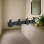 Patère Murale Salle De Bain 4 Crochets En Alliage Aluminium Noir