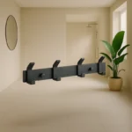 Patère Murale Salle De Bain 4 Crochets En Alliage Aluminium Noir