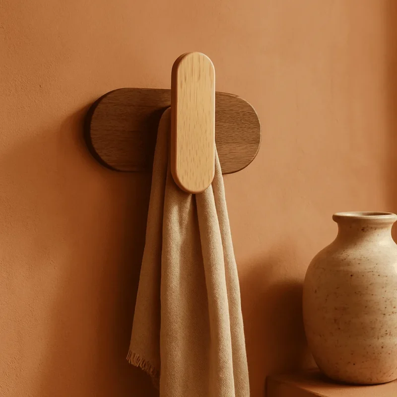 Patere Murale Scandinave Double Teinte De Bois