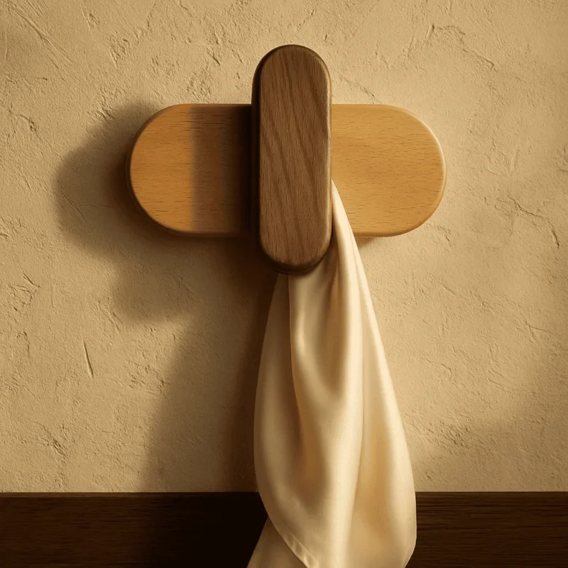 Patere Murale Style Scandinave Double Teinte De Bois