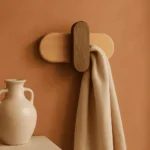 Patere Murale Style Scandinave Double Teinte De Bois