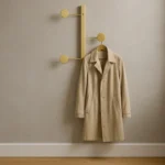 Porte-manteau Mural 4 Crochets Ronds En Métal Doré