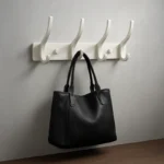 Porte-manteau Mural Aluminium Blanc 4 Crochets, 27,3 Cm