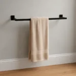 Porte-manteau Mural Barre Métallique Noire, 50 Kg, 64-114 Cm