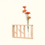 Porte-manteau Mural Bois Clair 5 Crochets, Style Naturel