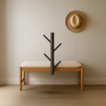 Porte-manteau Mural Bois Foncé, Design Moderne