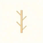 Porte-manteau Mural Bois Naturel, Finition Claire