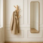 Porte-manteau Mural Bois Naturel, Finition Claire