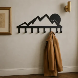 Porte-manteau Mural Design Montagne En Métal