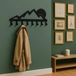 Porte-manteau Mural Design Montagne En Métal