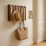 Porte-manteau Mural En Bois Bicolore