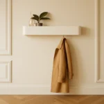 Porte-manteau Mural En Bois Multicouche Blanc, Style Moderne