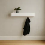 Porte-manteau Mural En Bois Multicouche Blanc, Style Moderne