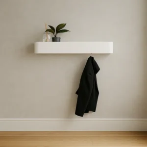 Porte-manteau Mural En Bois Multicouche Blanc, Style Moderne