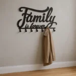Porte-manteau Mural Family En Métal Noir, 7 Crochets