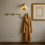 Porte-manteau Mural Forme Z Doré, Design Géométrique