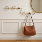 Porte-manteau Mural Forme Z Doré, Design Géométrique