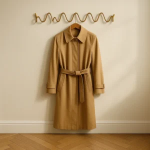 Porte-manteau Mural Métal Doré Design Vrille, 5 Crochets