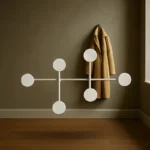Porte-manteau Mural Rond Blanc En Métal