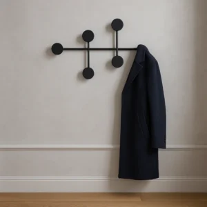 Porte-manteau Mural Rond Noir En Métal