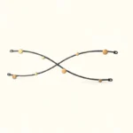 Porte-manteau Mural Vague Croisée Noir 8 Crochets, 56 Cm