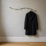 Porte-manteau Mural Vague Noir En Métal, 4 Crochets
