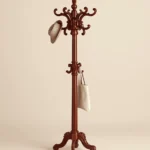 Porte Manteau Perroquet Bois Bordeaux Crochets En Couronne