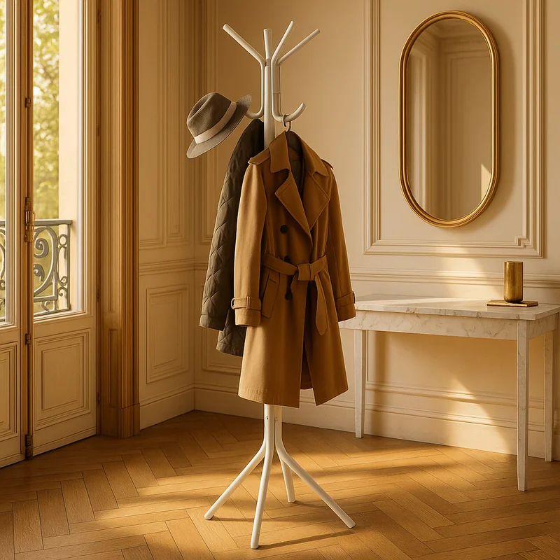 Porte-manteau Perroquet Inox Blanc