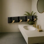 Porte Manteau Salle De Bain 4 Crochets Dorés