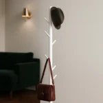 Porte-manteau Sur Pied Arbre Base Croisée Métal Blanc